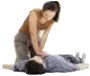 woman performing chest compressions